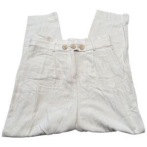|EUC| BAR III High Rise Linen Blend Tapered Leg Paper Bag Pants